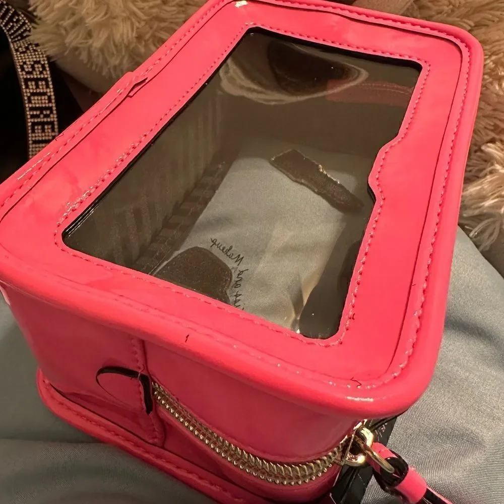 Victoria's Secret Cosmetic Case Clear Pink Patches Beauty Travel Makeup …